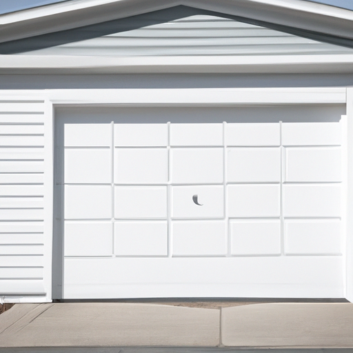 Suburban Clinton, NJ home with a closed white garage door and visible weather seal, daylight, no people.
